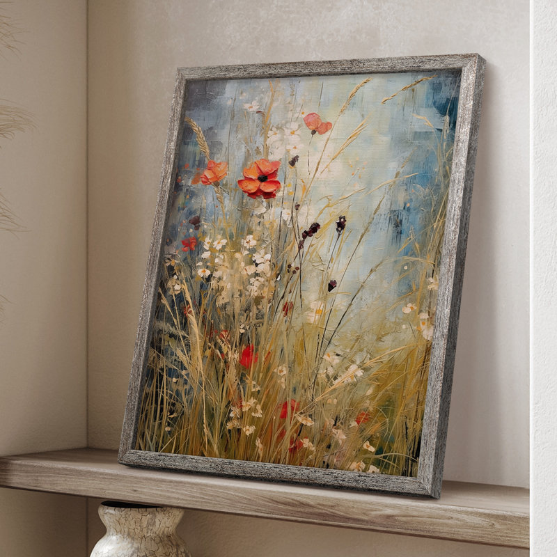 Reproduction encadrée FLORAL Series DCCDXV - bois massif, H 15 po x l 12 po