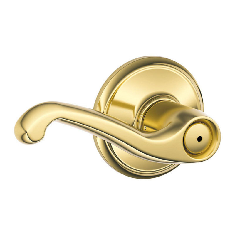Schlage Flair Steel Privacy Lockset ANSI Grade 2 1-34 in., Bright Brass