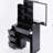 Black Vanity For Restricted Areas With Cushioned Stool, Large Sliding Mirror, Multi-layer Storage Options Cabinet Stool & Small Bedrooms, Black, , , Ul Listed Design-920494036