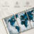 " Dark Blue Blend World Map Multi Piece Canvas Print " 3 - Pieces-93059214
