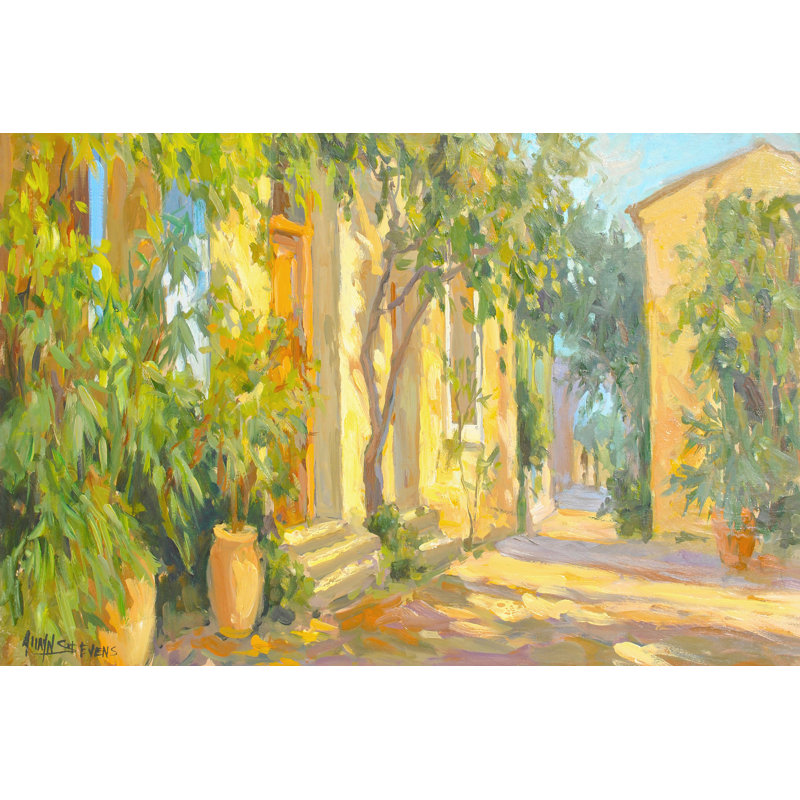 "Villa entrée sur toile" par Allayn Stevens, reproduction, H 12 po x l 18 po