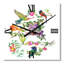 Horloge murale fleurs tropicales et oiseaux II-437877512
