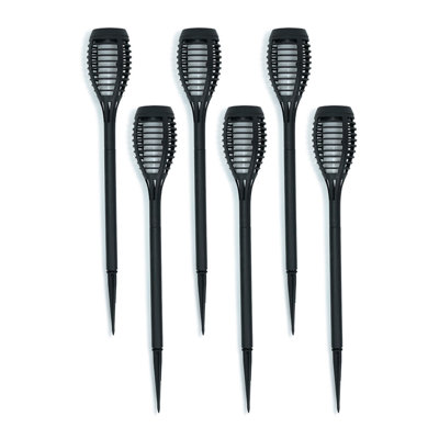 Nishu Black Low Voltage Solar Powered Integrated LED Pathway Lights Kit