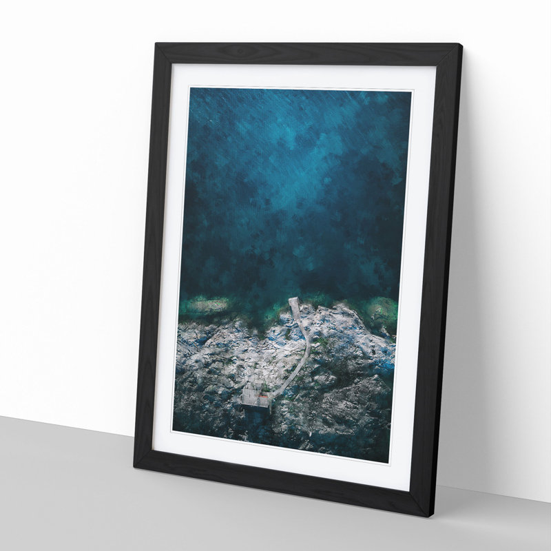 Uto Island in Sweden - Picture Frame Painting, 36cm H x 27cm W x 2cm D, Black Framed