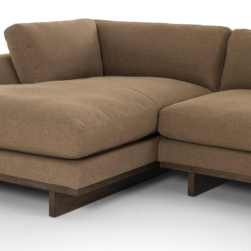 Menades Upholstered L-Shaped Sectional, Left Hand Facing, 32" H x 125" W x 70" D, Antwerp Cafe Linen Blend