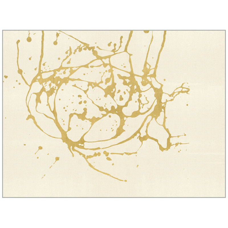 Gold Splash 4 par Thom Filicia - Peinture sur toile encadrée, H 31,5 po x l 41,5 po x P 2,13 po