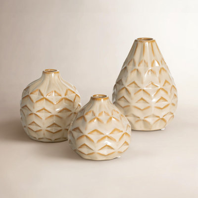 Gilded Elegance Ceramic Table Vase