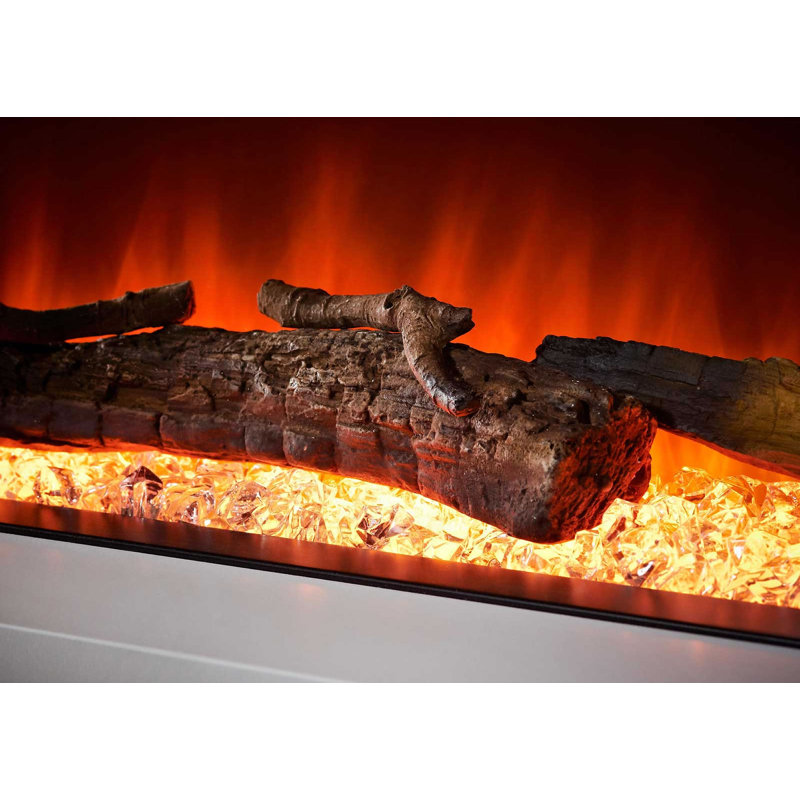 Vegas 72-Inch Wall Mounted Electric Fireplace | Fully Assembled | 3-Sided Panoramic Flame | Remote Control | LED Side Lights