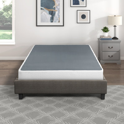 Système de support pour grand matelas texturé en tissu texturé - structure en métal noir avec 12 lattes et capacité de 700 lb
