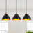 3-Light Black Brass Single Pendant 