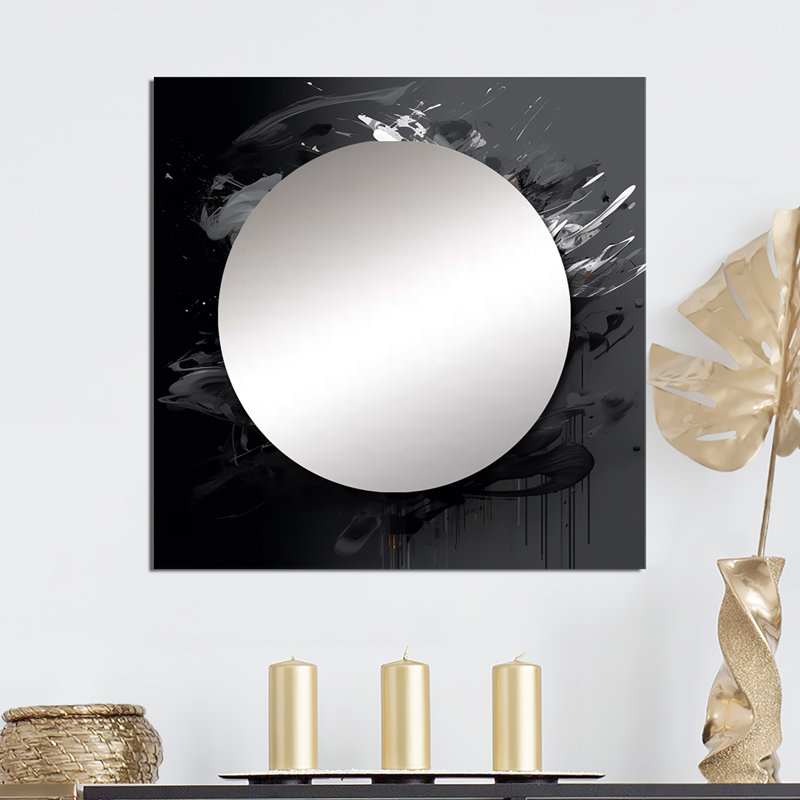 Naiem - Miroir mural géométrique moderne pour salon, 23 po x 23 po