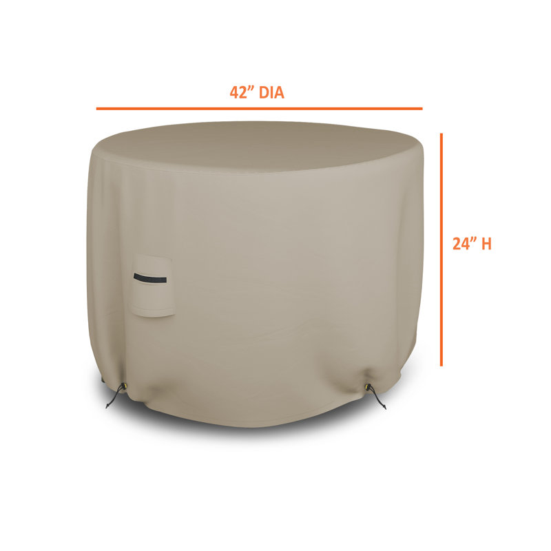 HeavyDuty Outdoor Waterproof Round Table Cover,Patio UV Resistant all weather Protection Table Cover, Beige