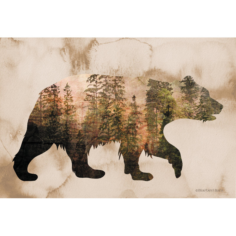 Silhouette d'ours brun - impression, Toile tendue, No, H 20 po x l 30 po