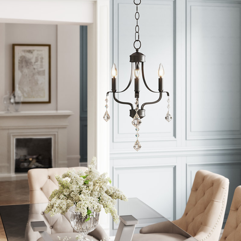 Doggett 3 - Light Dimmable Classic / Traditional Chandelier, English Bronze