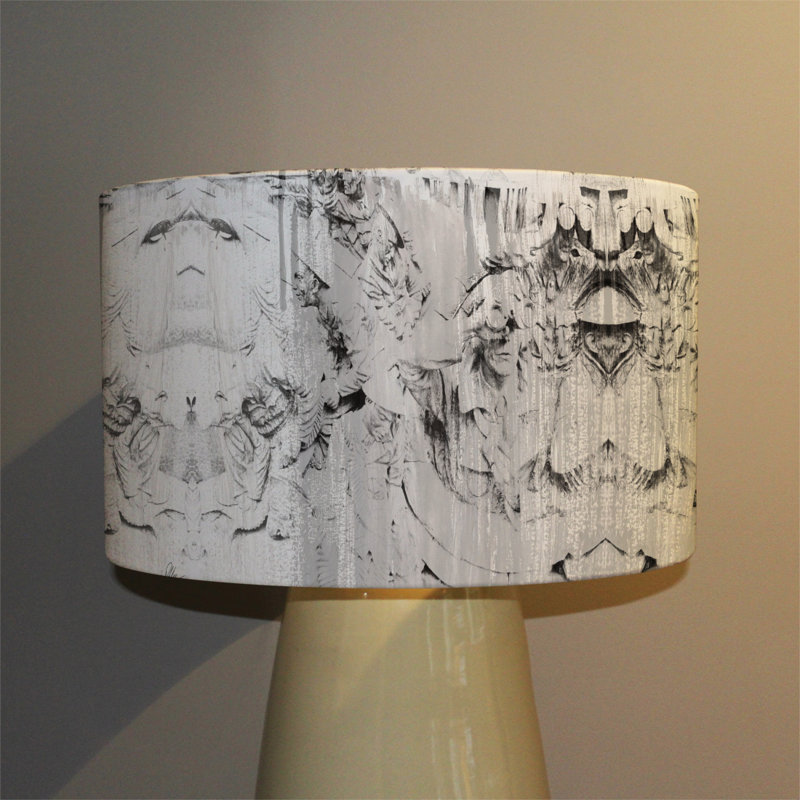 Cotton Drum Lamp Shade ( Uno ), 22cm H x 25cm W x 25cm D