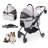 Foldable Pet Stroller With Separable Carrier And 360° Rotating Wheels-122632861