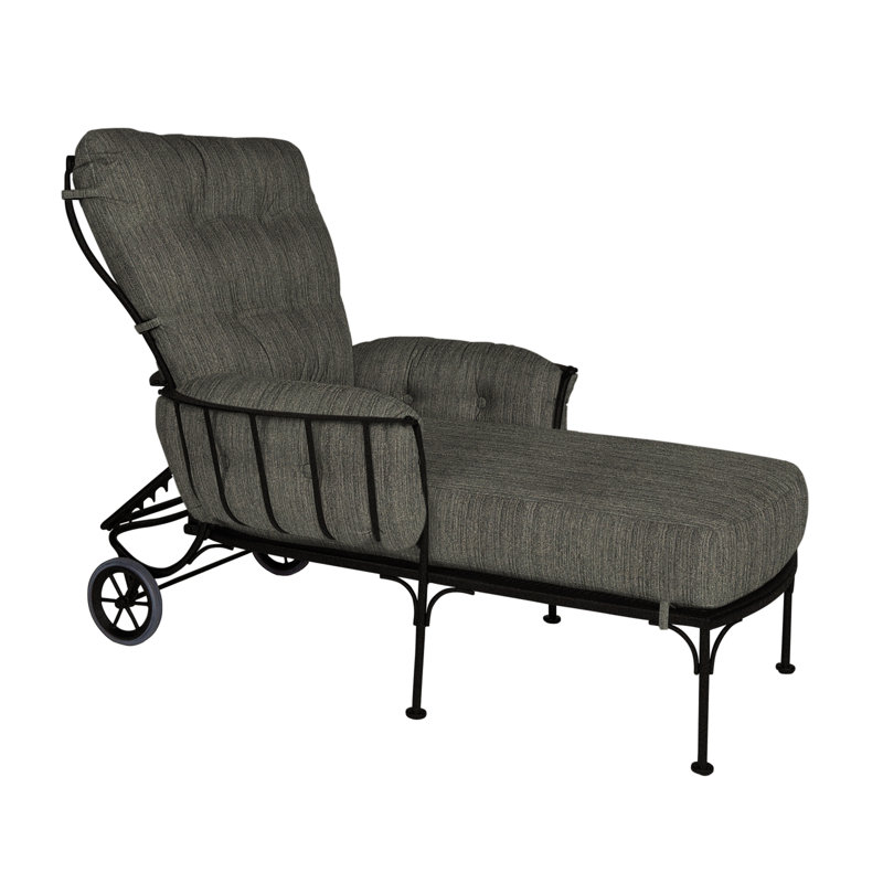 Monterra Outdoor Chaise Lounge, Carbon Black, Alcazar Redwood