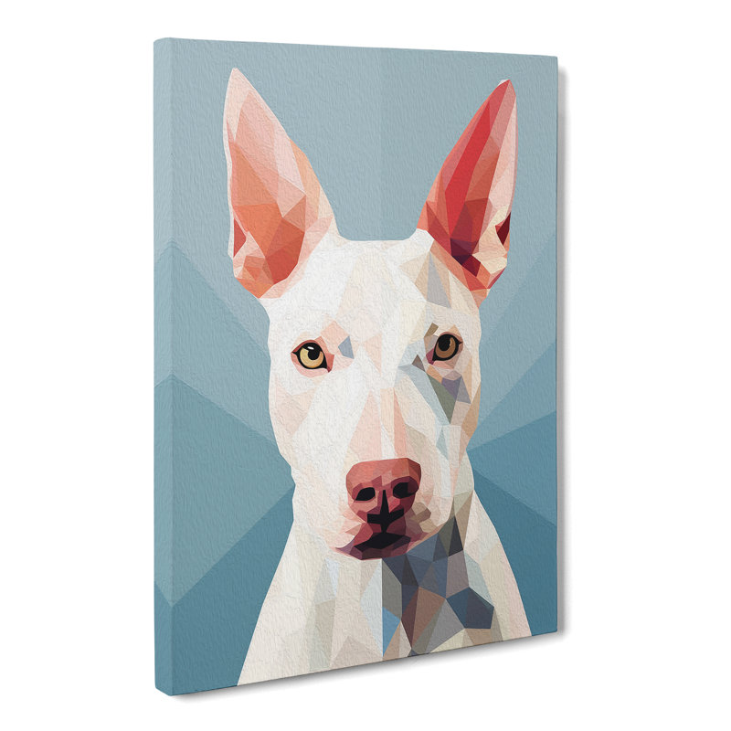 English Bull Terrier Minimalism - Wrapped Canvas, 76cm H x 50cm W x 3cm D