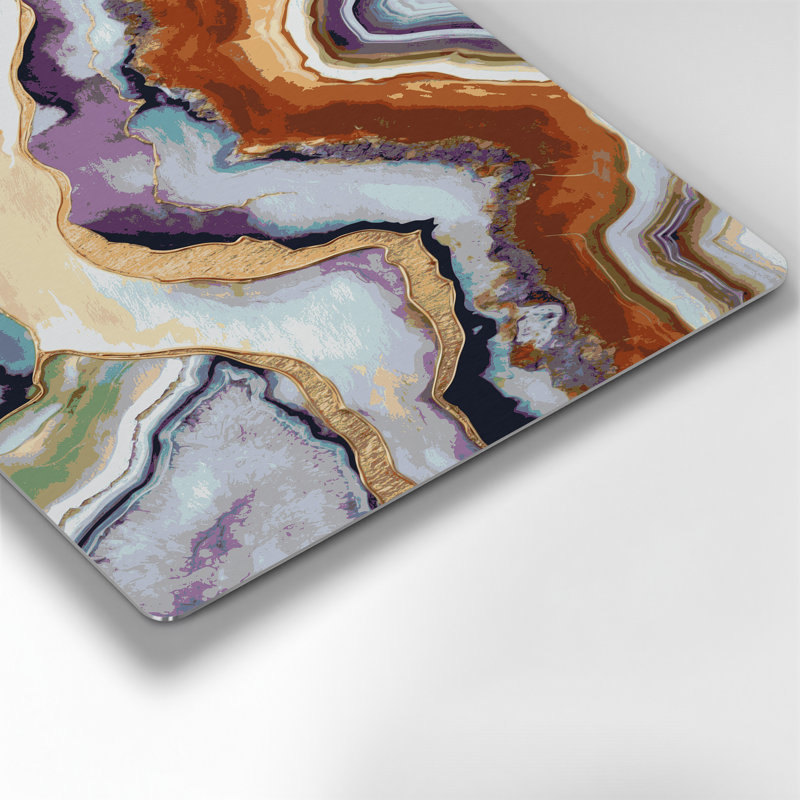 Watercolor Abstract 80 Grey Metal Wall Art, 14" H x 11" W