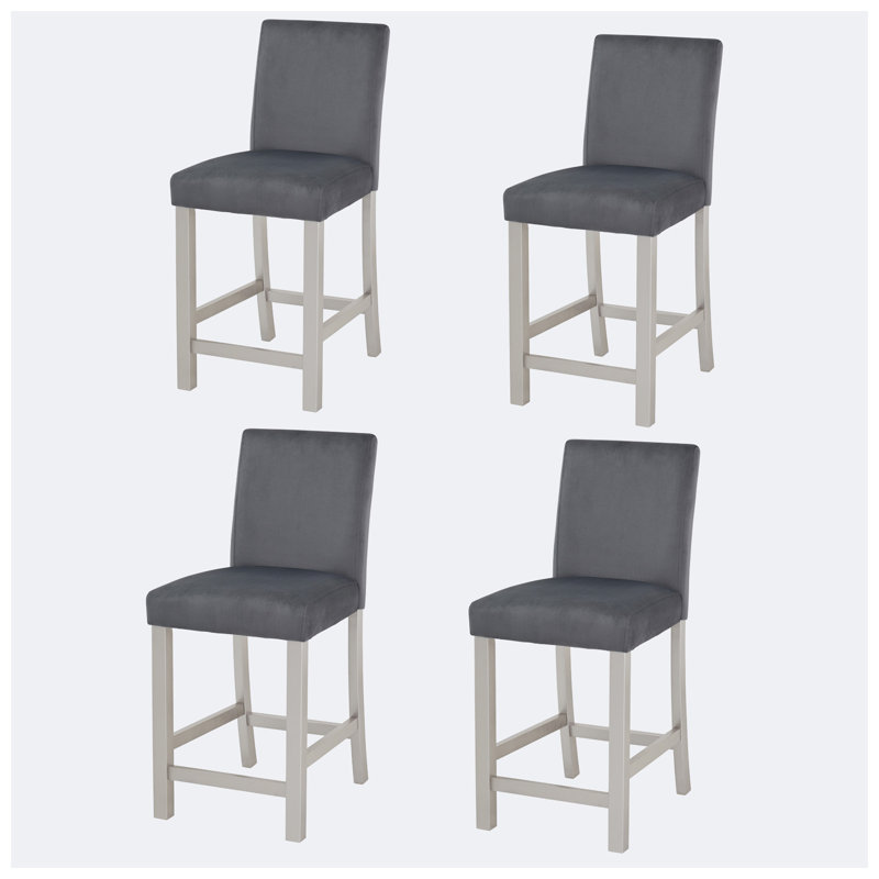 Ensemble de 4 chaises à hauteur de comptoir en bois massif l 16,5 po x P 21,5 po x H 37 po FullBarn