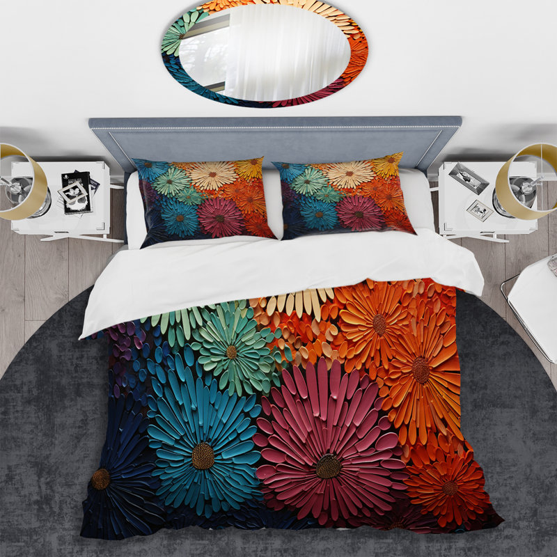 Ensemble de housse de couette en microfibre / polyester Mid-Century Sunburst Serenade III Bedding