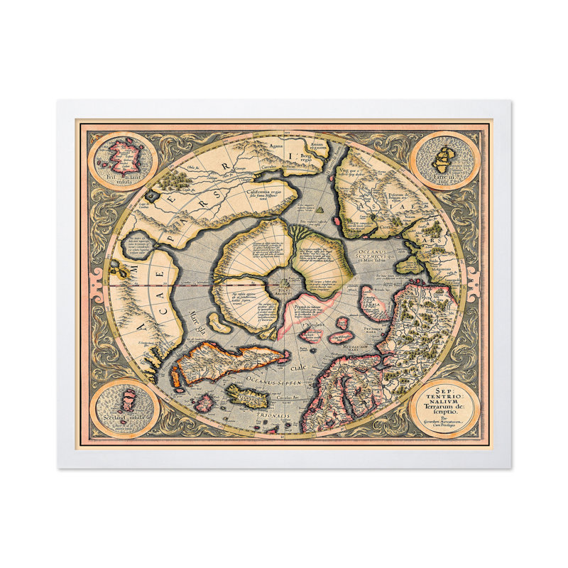 Carte du pôle Nord, Affiche, Encadrement blanc, H 11 po x l 14 po