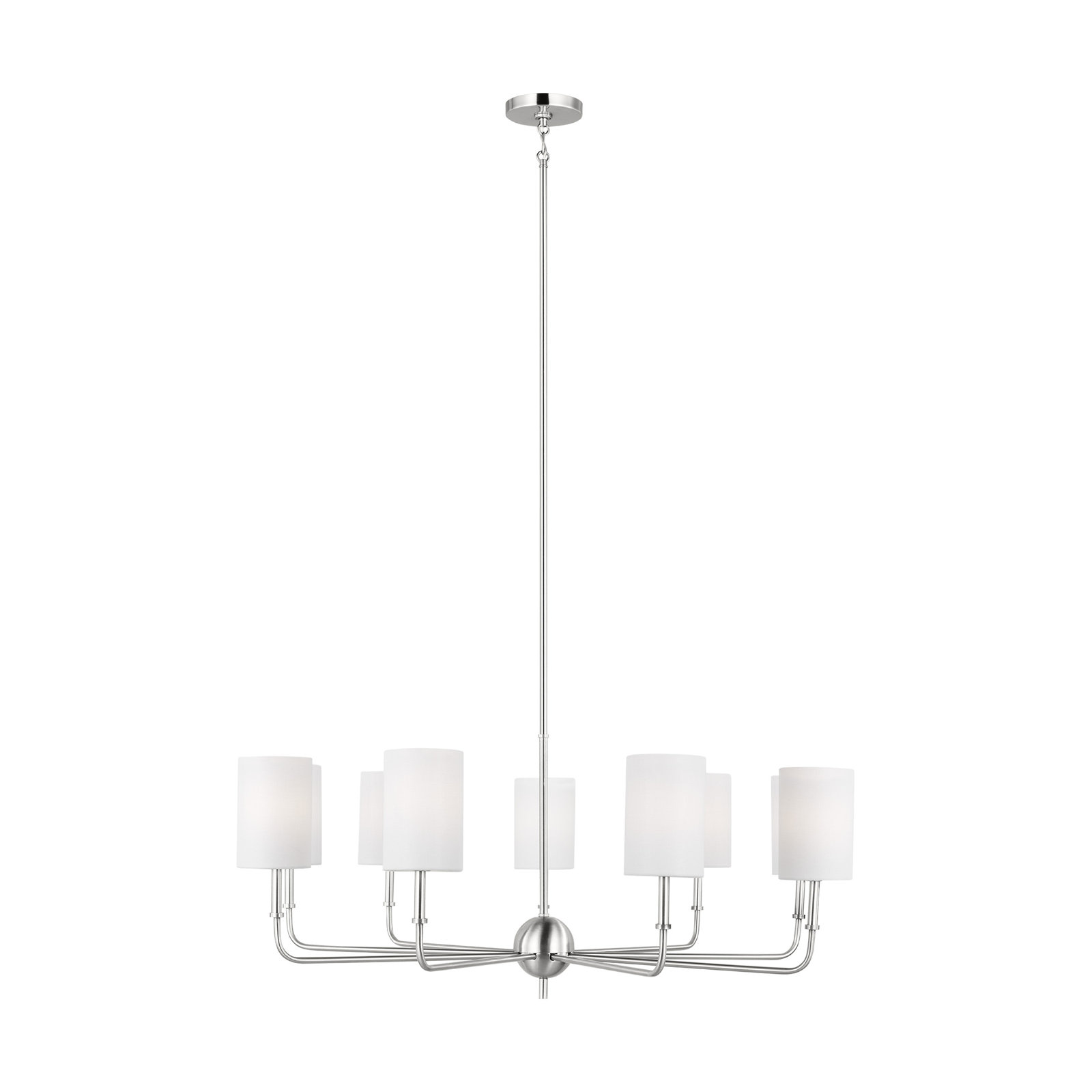Rowley Nine Light Chandelier, Brushed Nickel