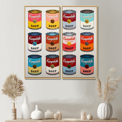Pop Art Soup Collage III - Large Milk, reproduction d'art sur toile 2 pièces