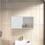 Armoire de salle de bain murale avec rangement caché et compartiment ouvert, blanc