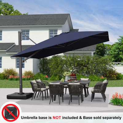 Najai 12' Square Cantilever Umbrella, Without Base,Navy