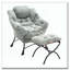 Chaise paresseuse en tissu avec repose-pieds Flannelette-662145488
