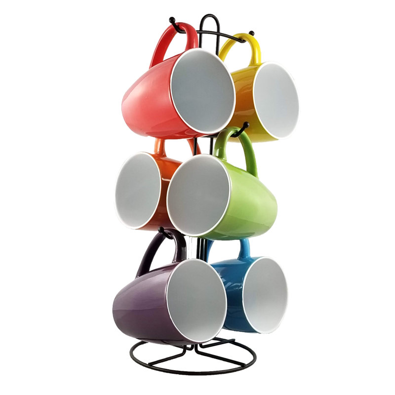 6 Piece Coffee Mug Set With Stand