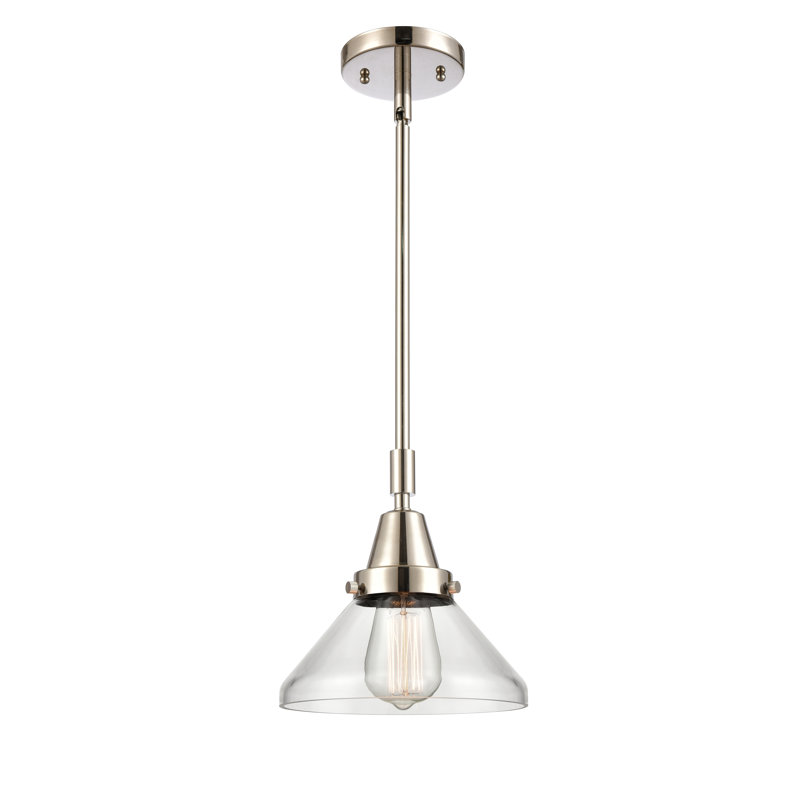 1 - Light Single Pendant, LED, Clear, Polished Nickel
