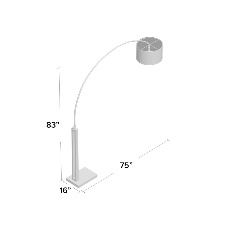 Abem 83'' Black And Nickel Arched Floor Lamp