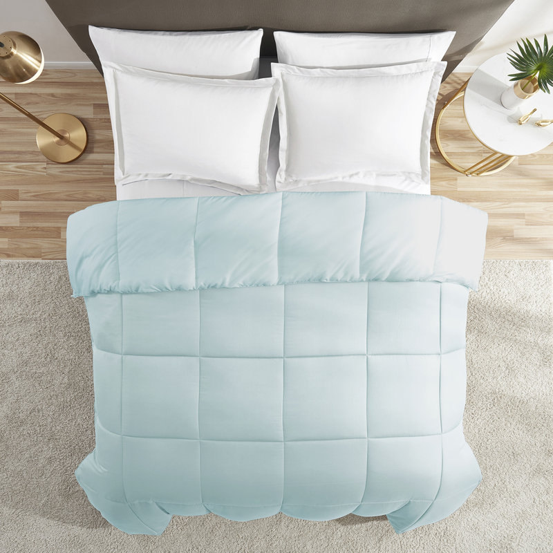 All Season Solid Down Alternative Comforter, Twin Comforter, Aqua Blue