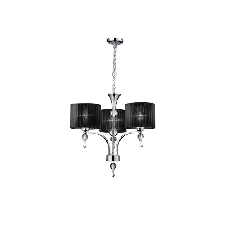 3 - Light Drum Chandelier, Black