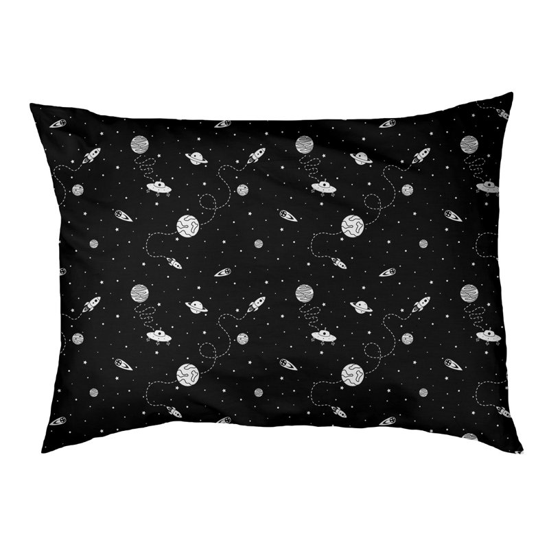 Coussin extérieur pour chien extérieur space Byrge, Très grand (l 52 po x P 42 po x H 17 po), Noir / Blanc