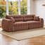 Canapé tissé à compression en chenille rayée, canapé compact à rangée droite avec éponge haute densité, canapé économiseur d'espace requis sans assemblage pour salon, appartement, bureau-493495806-493495805