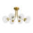 Mid-century 8-light Water Patternede Glass Semi-flush Mount-1681351496
