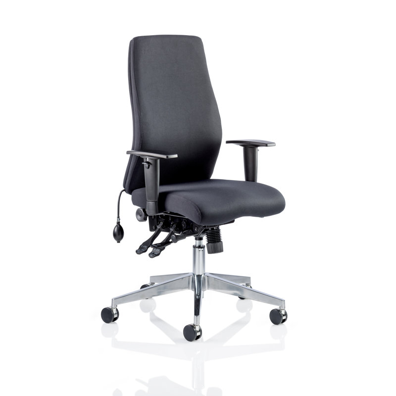 Polyester Blend Office Chair, Black, Without Headrest