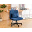 Fauteuil de bureau carré bleu revêtu de lin, réglable en hauteur, pivotant à 360 ° et inclinable, avec rembourrage en mousse à mémoire de forme-1519085281-1519085855