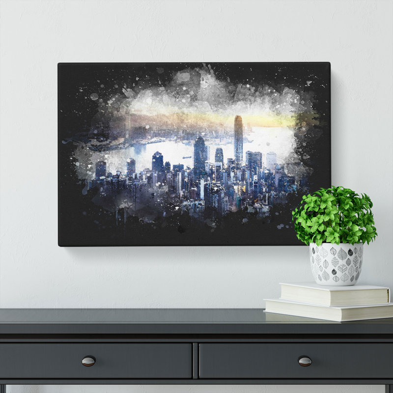 Hong Kong Skyline In China - Wrapped Canvas, 50cm H x 76cm W x 3cm D