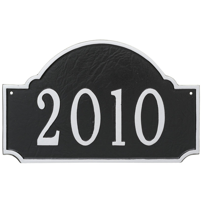 Cadre de plaque d'adresse Fitzgerald, Noir / blanc, Oui
