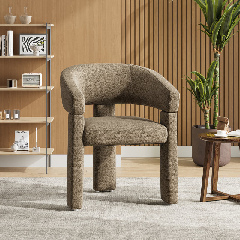 48 cm H Chenille Low Back Armchair, Camel