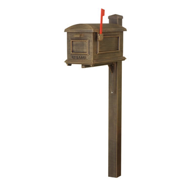 Aluminum Post Mounted Mailbox with Magnetic Closure