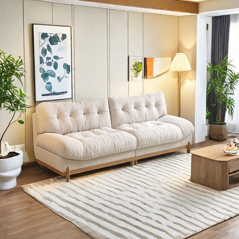 Canapé moderne en flanelle, 4, H 34,64 po x l 94,48 po x P 37,79 po