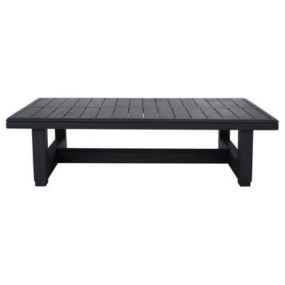 Searl Aluminum Outdoor Patio Coffee Table Modern Rectangle End Table