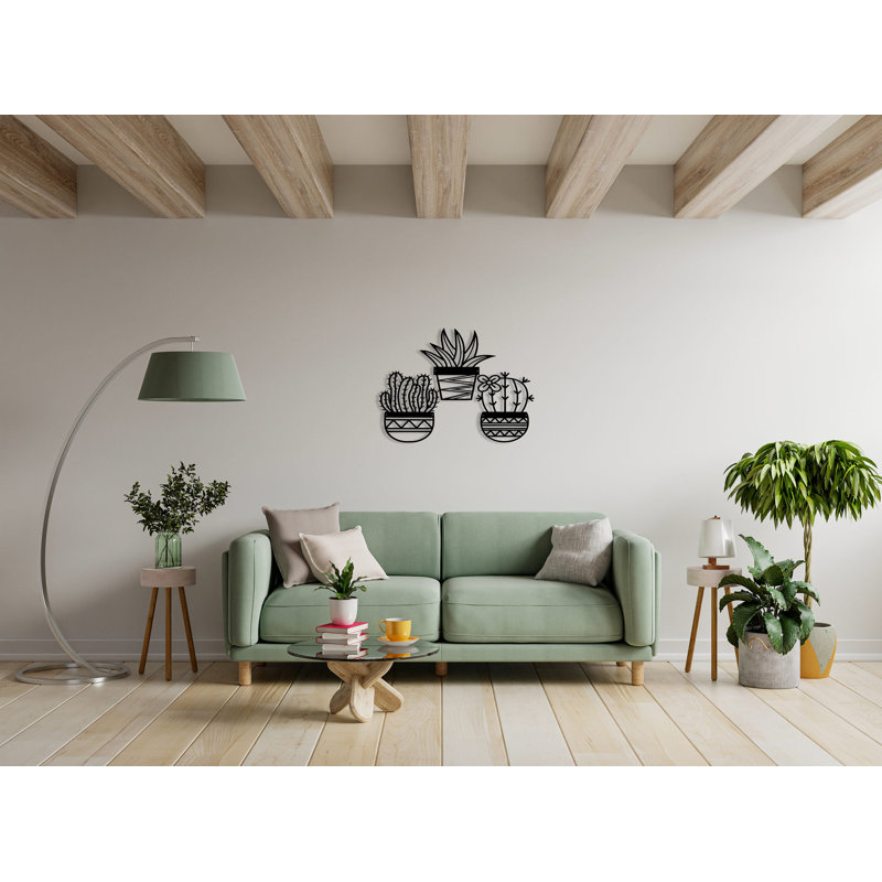 Ensemble d'accessoires muraux décoratifs en métal (3 pièces), noir, 7,9 po x 9,8 po | 100% métal, épaisseur: 0,08 pouce | Design élégant et moderne, parfait pour la décoration intérieure et les espaces de bureau, durable et accrocheur