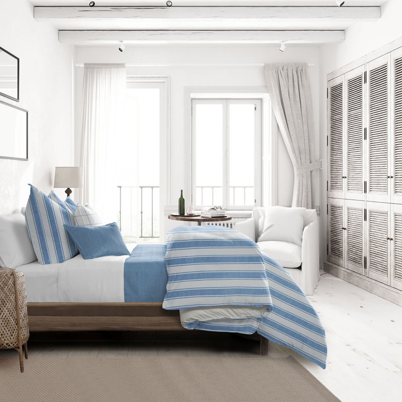 Denim Stripe, California King Comforter + 2 Standard Shams