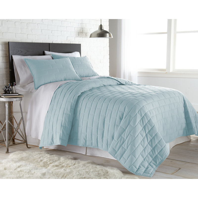 Southshore Fine Linens Brickyard Lightweight Oversized Quilt Set with matching shams, Full/Queen Quilt + 2 Standard Shams